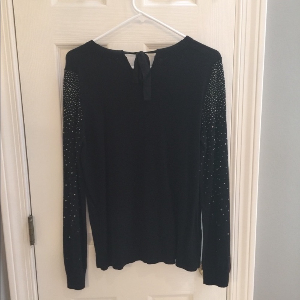 Beautiful NWT studded sleeve black LOFT sweater.​ - Picture 2 of 3